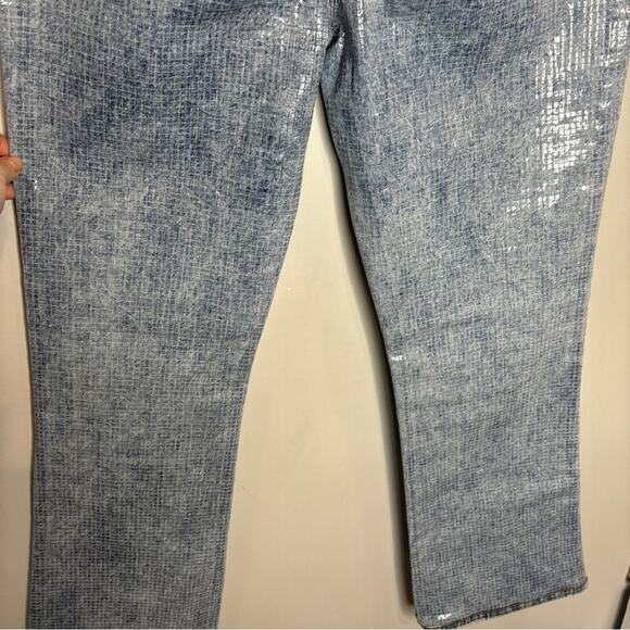 Diesel D-Shark Slim Flare Sequin Coated Jean Low Rise - Picture 12 of 16